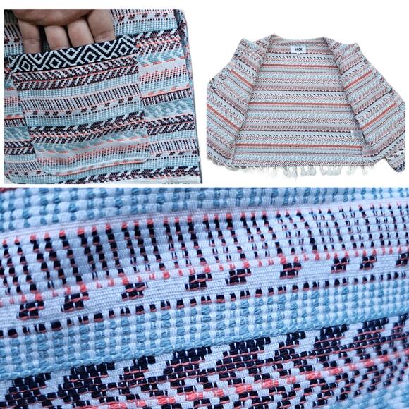 Fringe Tassel Trim Jacket JACK BB Dakota Blazer Size M Embroidered Stripe EUC - Picture 6 of 9